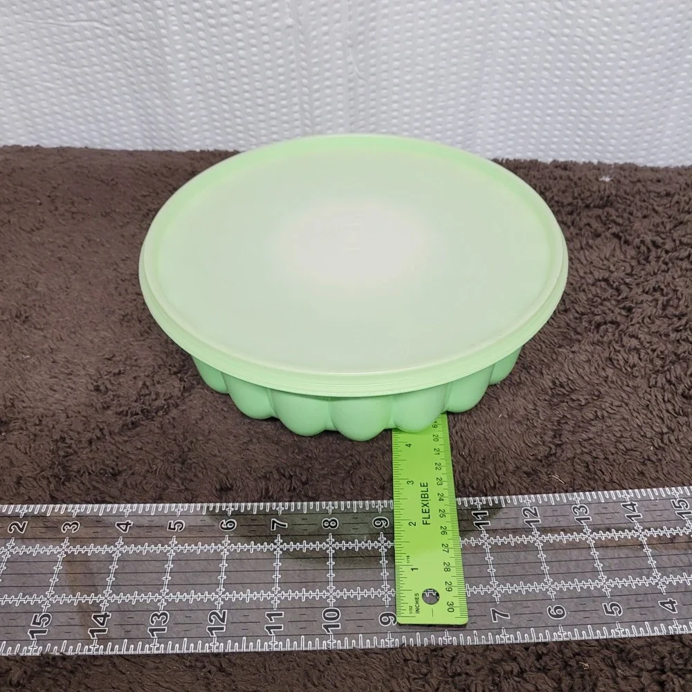 Vintage Tupperware Jel-N-Serve Jello Mold Mint Green 1202 3 Piece Set 1970s